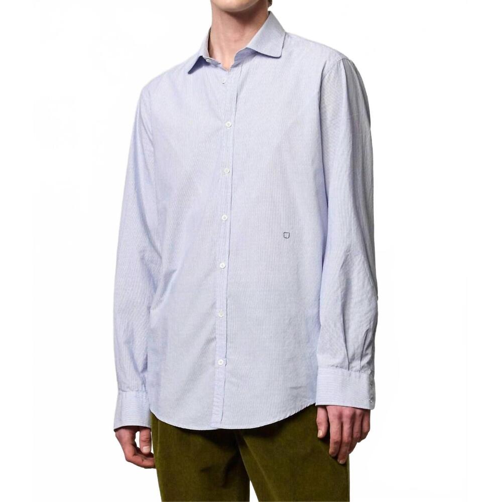 NEW MASSIMO ALBA canary classic button down shirt in azzuro